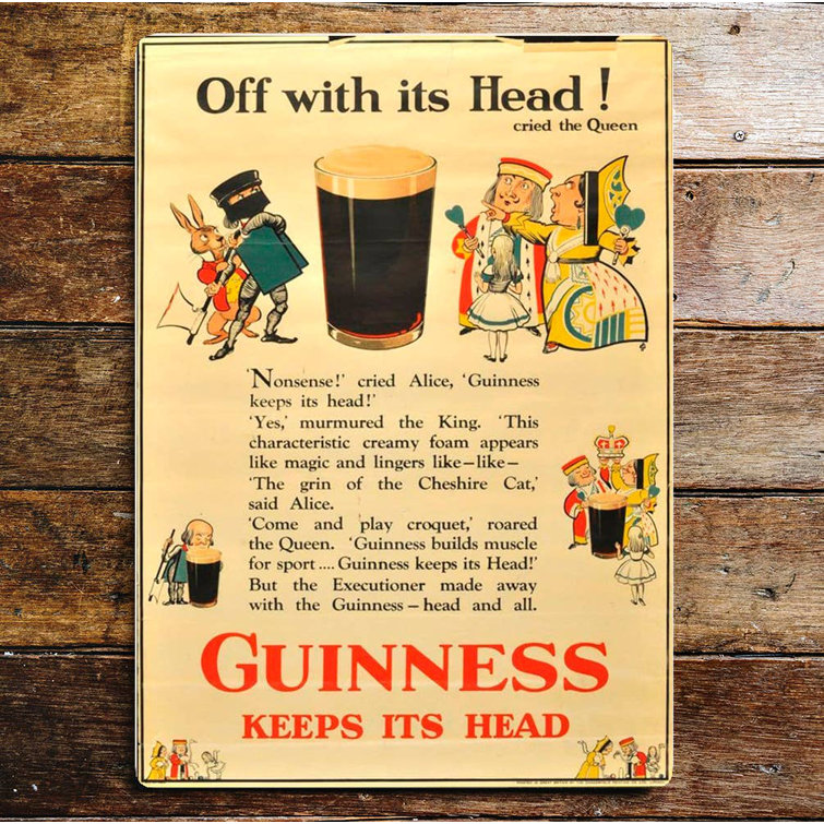 British Metal Sign Conpany Guinness Alice in Wonderland Metal Wall